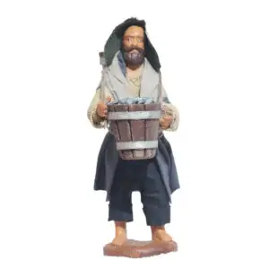 Uomo Scalzo Con Tinozze Pesci