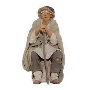 Vecchio Seduto con Bastone