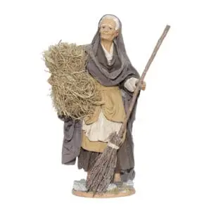 Donna con Scopa e Fascina sotto Braccio