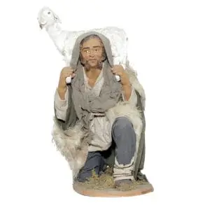Uomo in Ginocchio Pecora Spalle