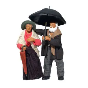 Coppia di anziani con ombrello