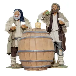 Giocatori Di Carte in Piedi con Botte