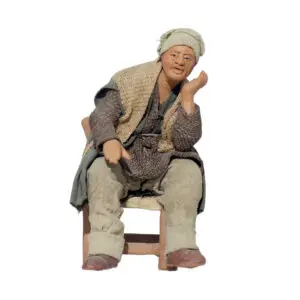 Uomo Seduto Che Pensa Mano Sotto Al Mento