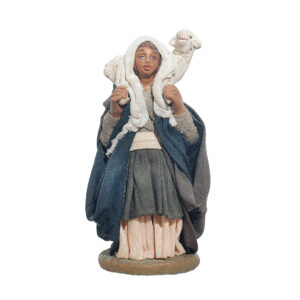 Donna con pecora spalle