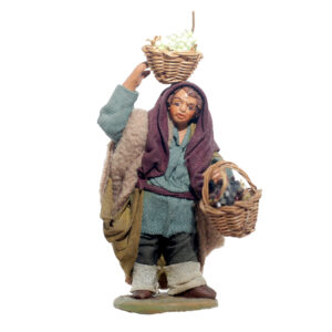 Uomo cesto uva testa e mano