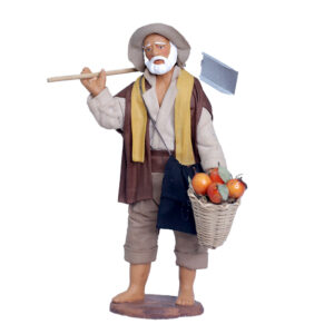 Uomo Con Zappa E Cestino