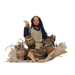 Venditore seduto a Terra Anfore e Tinozze Legno