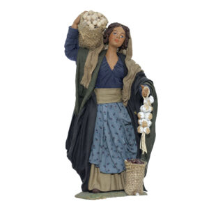 Donna Sacco Fagioli Spalla e Ceppo in Mano