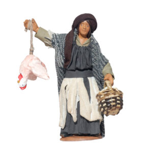 Donna Gallina Appesa E Cesto Uova