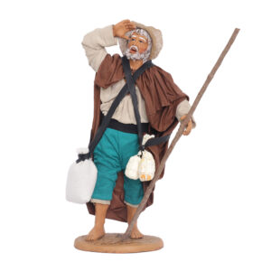 Uomo Che Guarda Lontano Con Sacco E Formaggi