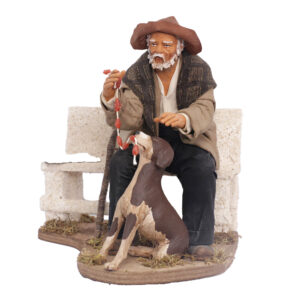 Uomo Seduto Con Cane